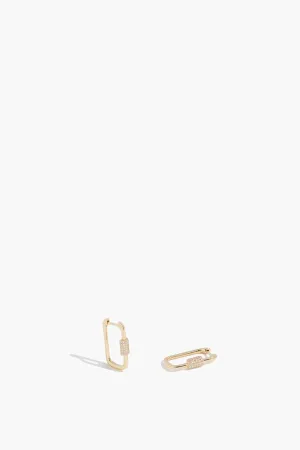 Carabiner Earrings in 14K Yellow Gold