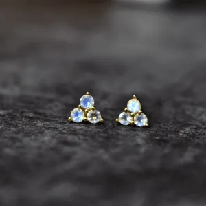 Celestial Triangle - Moonstone  Studs