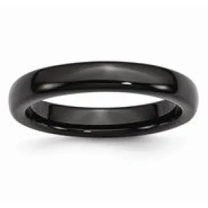 Ceramic Black 4mm Polished Wedding Band Ring