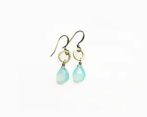 Chalcedony Circle Earrings