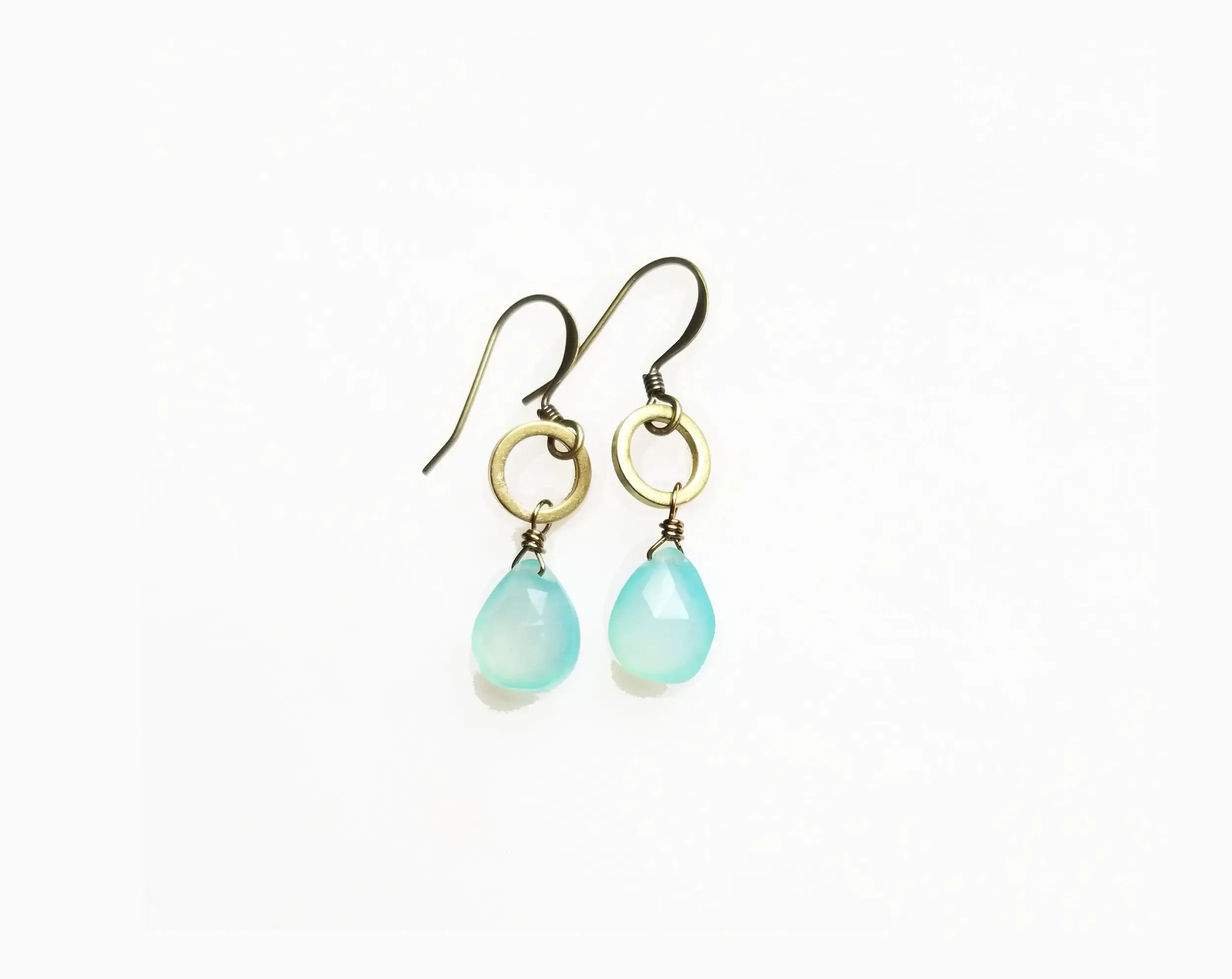 Chalcedony Circle Earrings