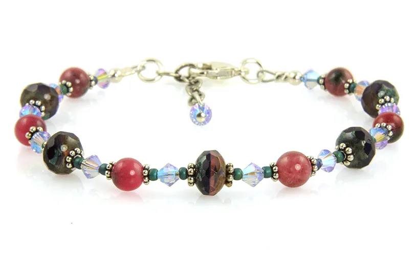 Cherry Jade Gemstone Crystal Bracelet