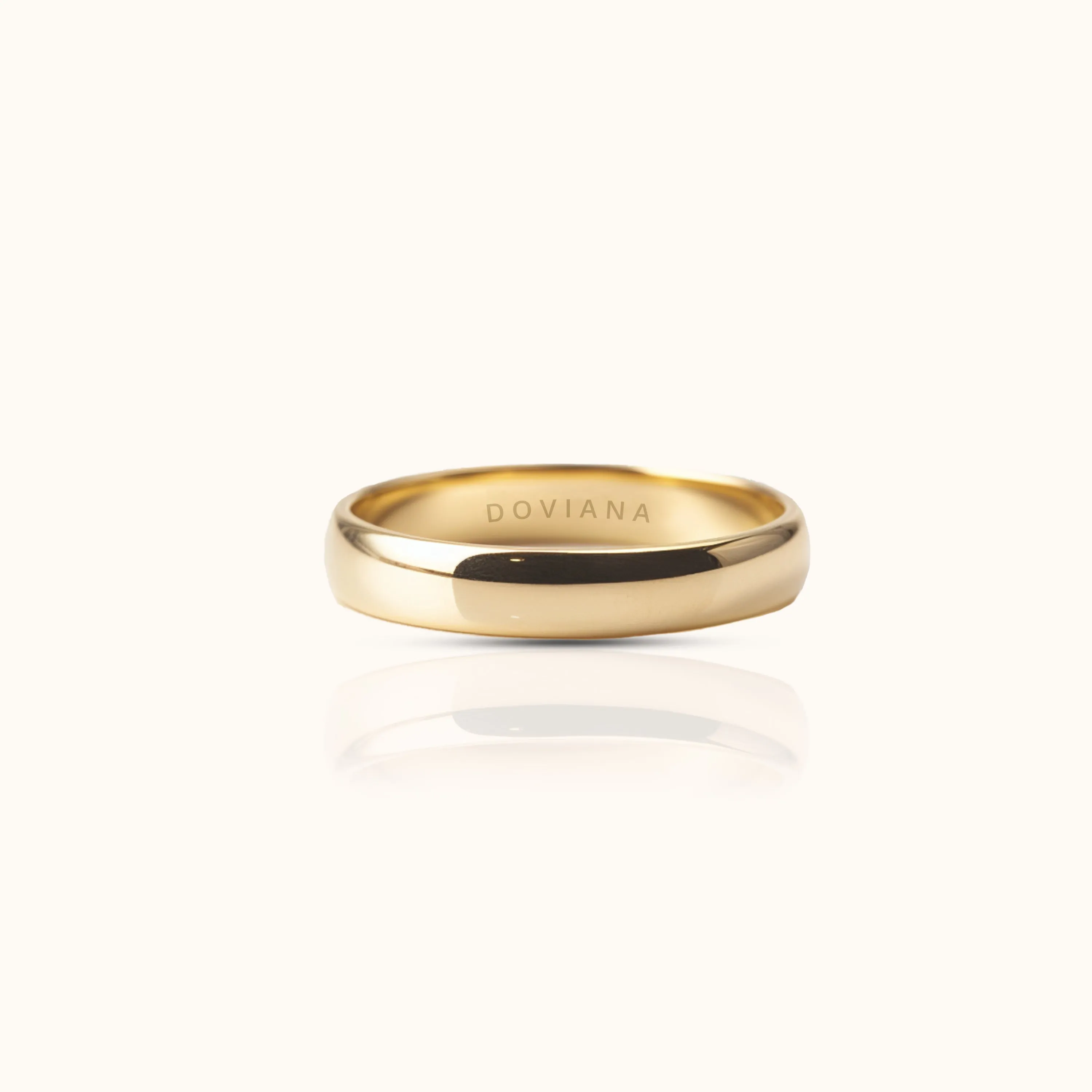 Classic 4mm Band Titanium PVD Gold Ring