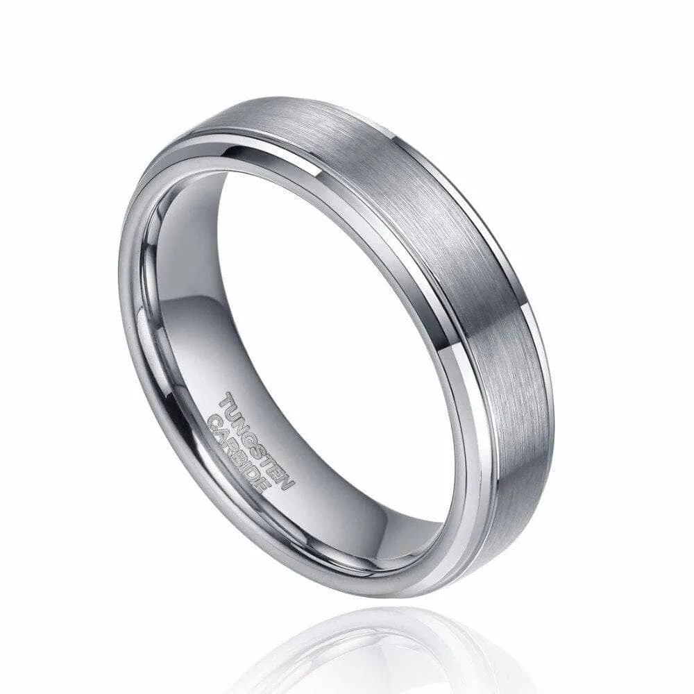 Classic Men's 6mm Tungsten Carbide Wedding Band