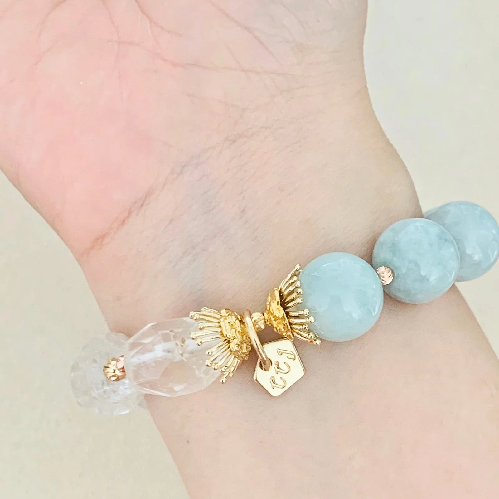 Clear Quartz & Jade Bracelet (Without Lockets)