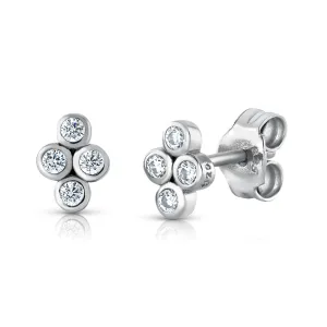 CLUSTER CZ STUDS, SILVER