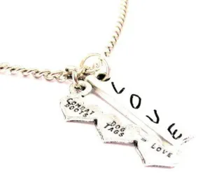 Combat Boots   Dog Tags = Love Love Stick Necklace