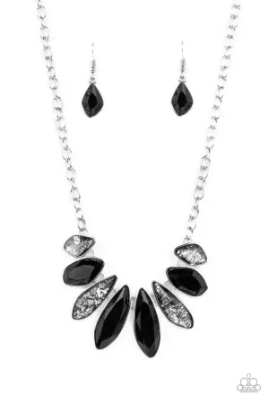 Crystallized Couture Black & Glitter Gem Necklace - Paparazzi Accessories