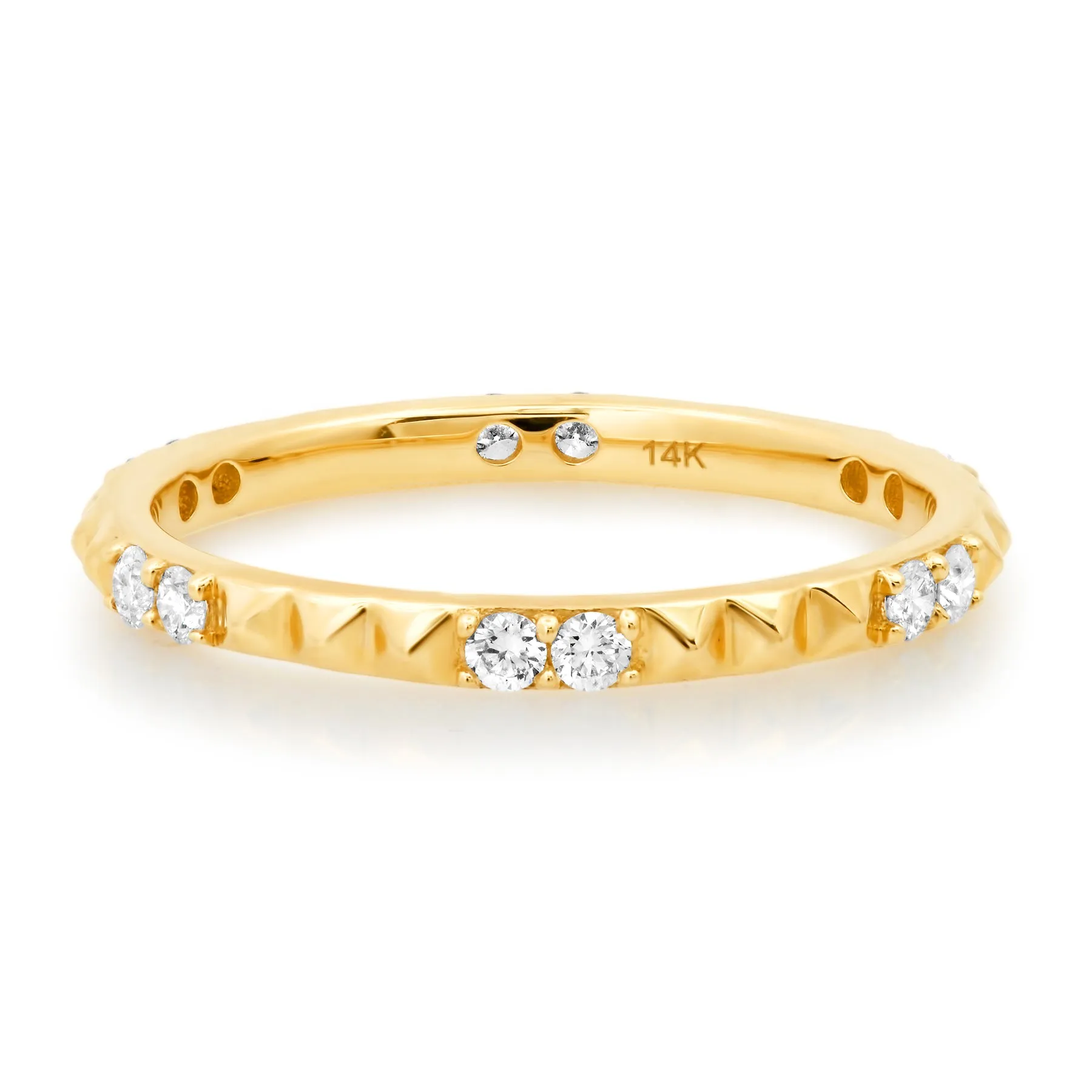 DAINTY DIAMOND GOLD STUDS BAND, 14kt GOLD