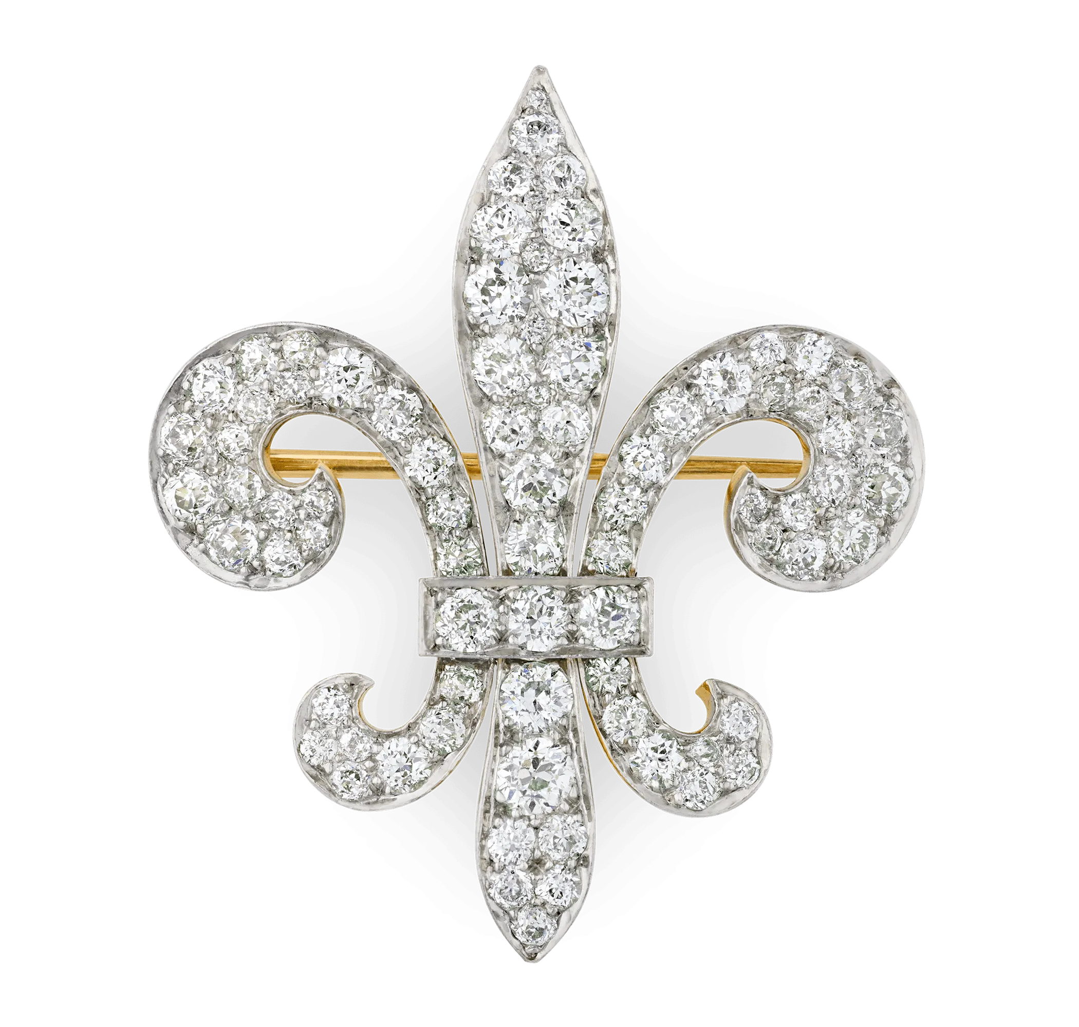 Diamond Fleur-de-lis Brooch