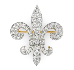 Diamond Fleur-de-lis Brooch