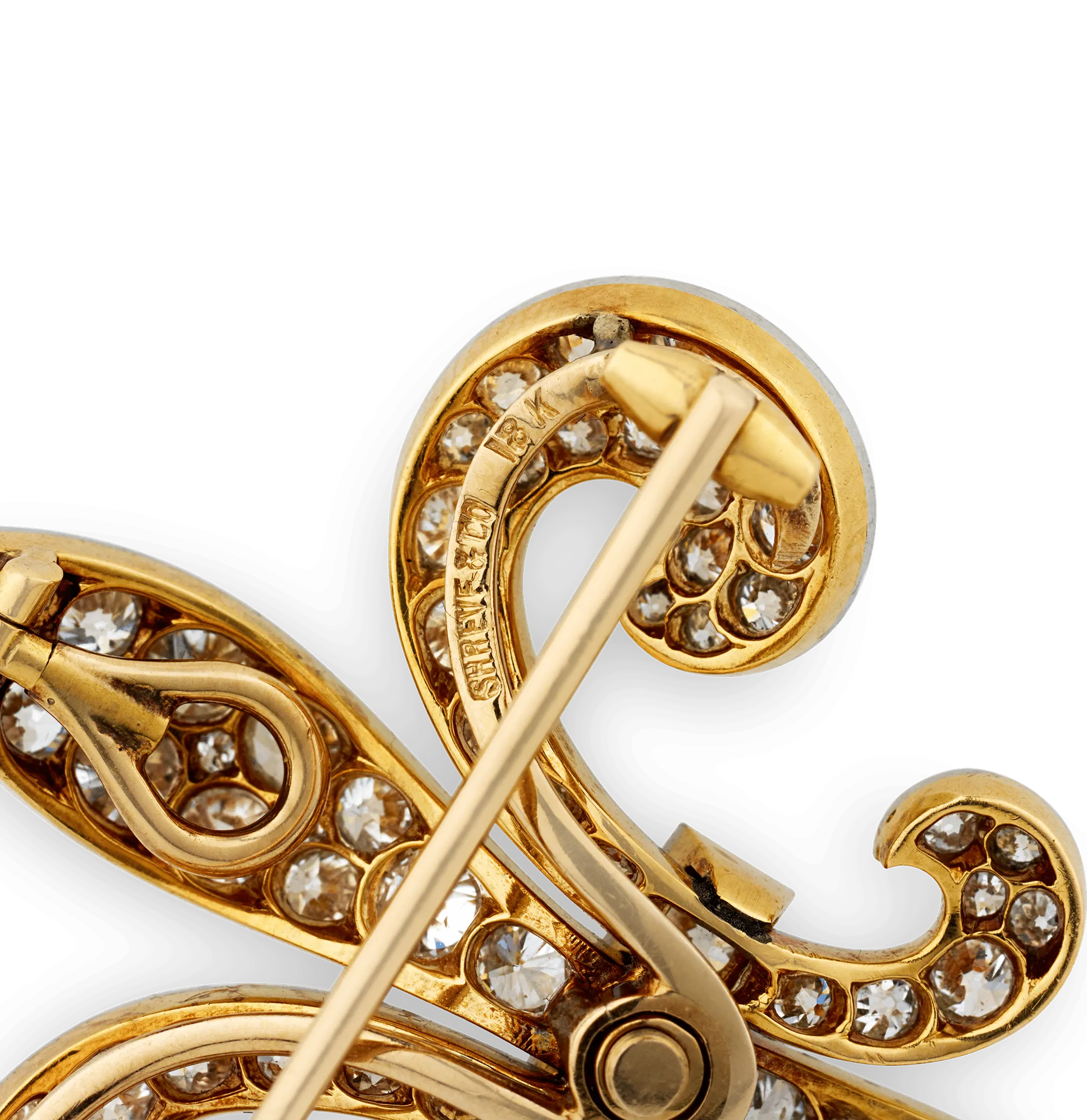 Diamond Fleur-de-lis Brooch