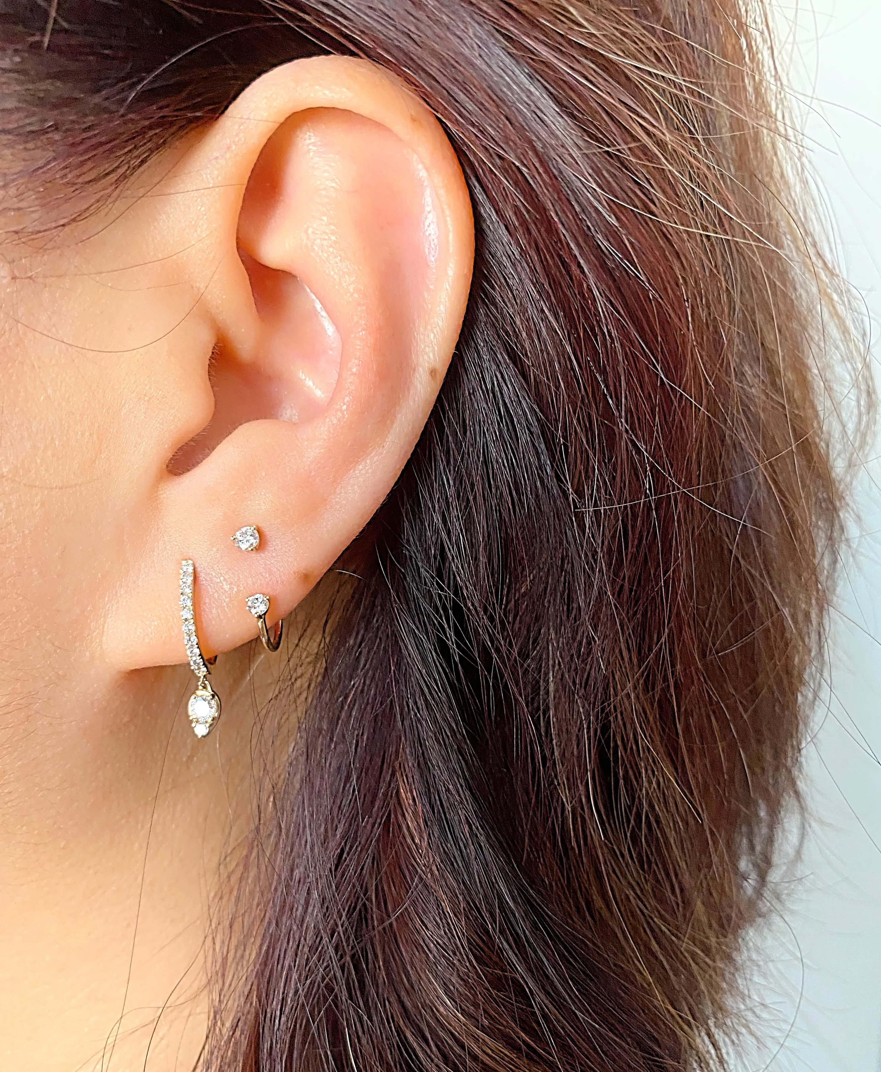 Diamond Hoop Studs