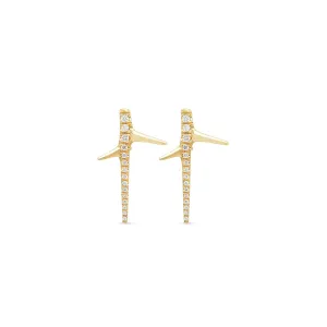 Diamond Thorn Stud Earrings