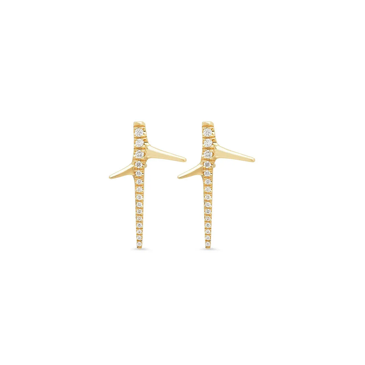 Diamond Thorn Stud Earrings