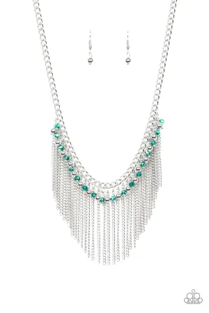 Divinely Diva Green and Silver Necklace - Paparazzi Accessories