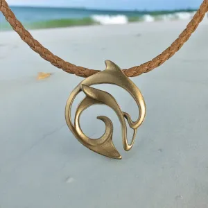 Dolphin Necklace for Men and Women- Bronze Dolphin Pendant for Men, Dolphin Charm Bronze, Dolphin Jewelry for Women, Sea Life Jewelry