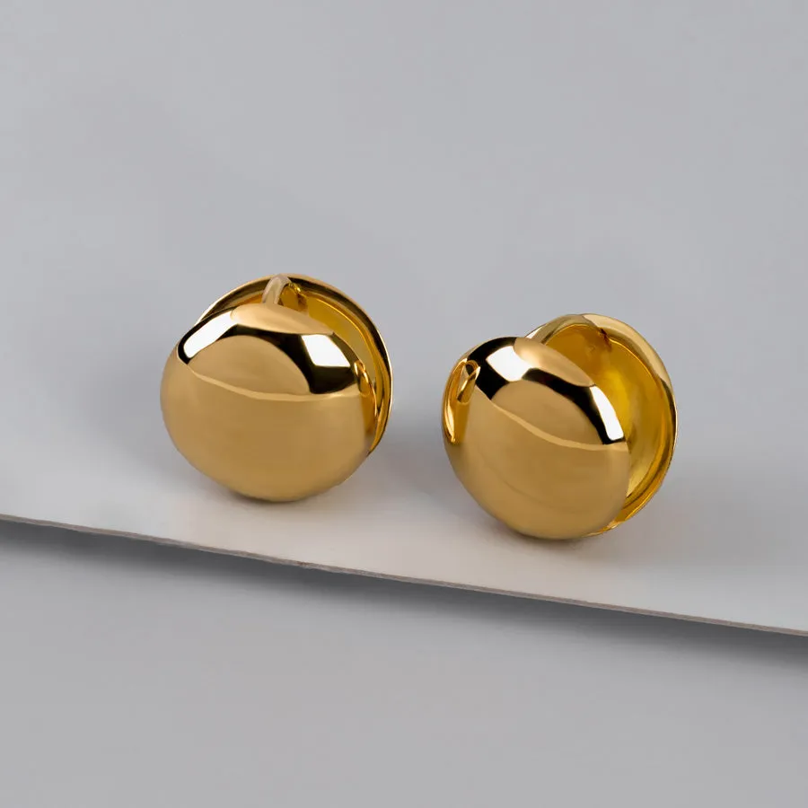 Dome 14K Gold Vermeil Stud Earrings