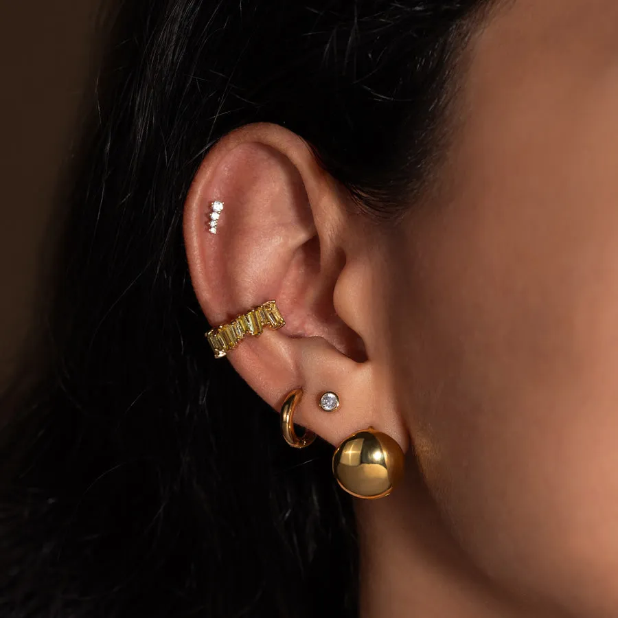 Dome 14K Gold Vermeil Stud Earrings