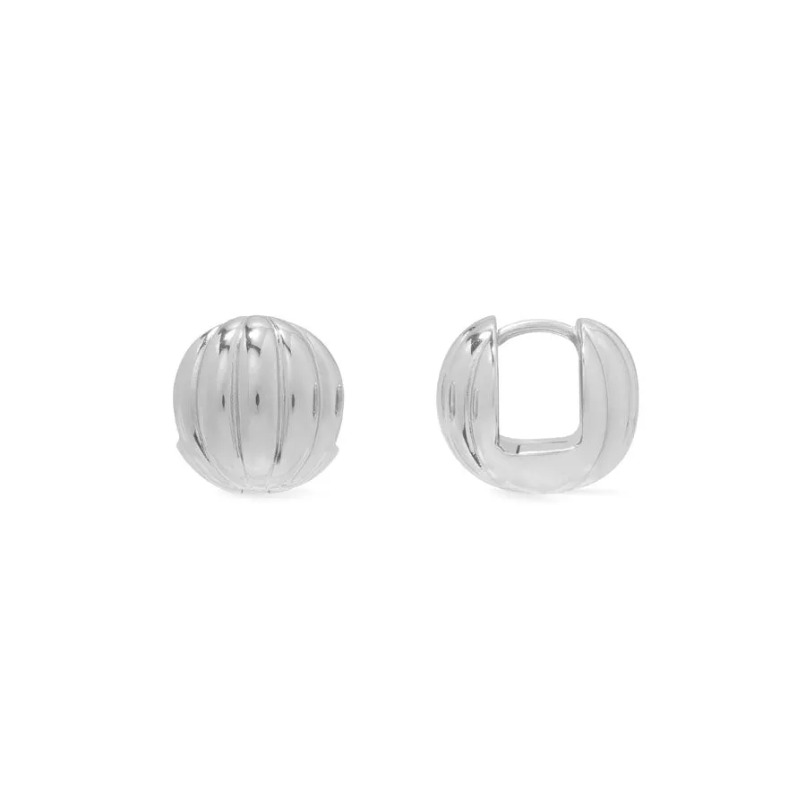 Dome Ripple Silver 11mm Earrings