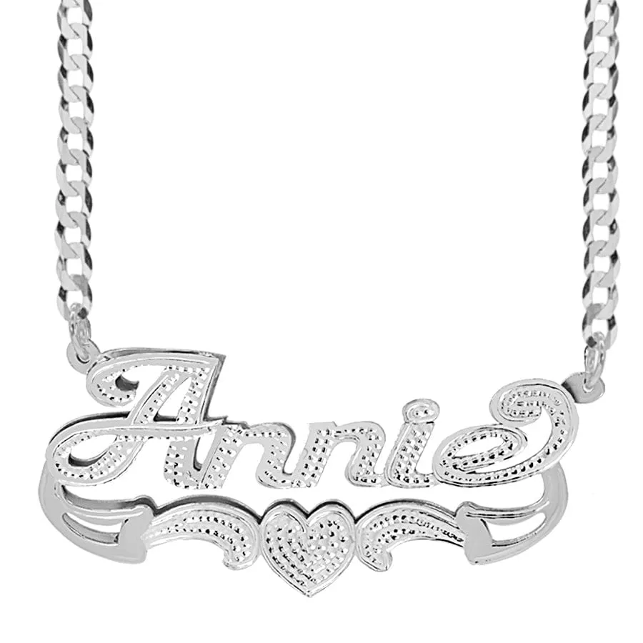 Double Nameplate necklace Annie with Cuban Chain