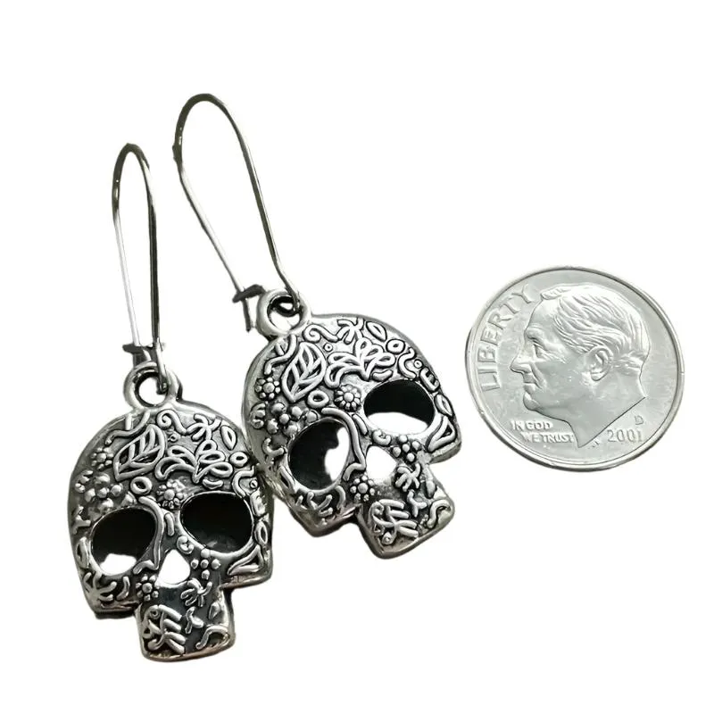 Embossed Skull Earrings