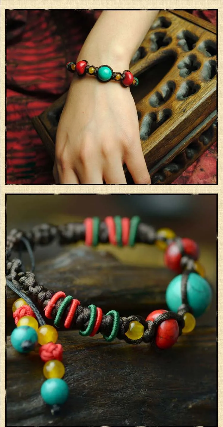 Ethnic Tibetan Bracelet &amp; Bangle Pineapple Knots-Handmade