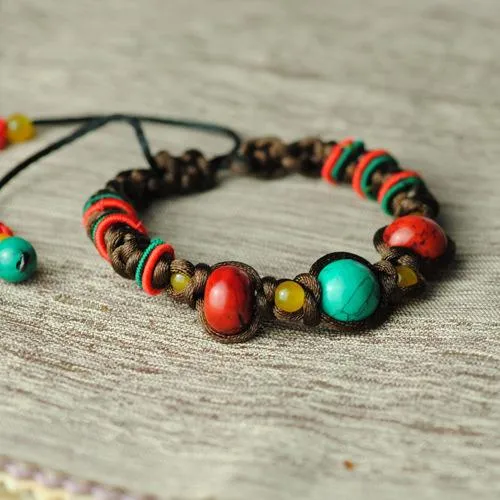 Ethnic Tibetan Bracelet &amp; Bangle Pineapple Knots-Handmade