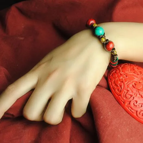 Ethnic Tibetan Bracelet &amp; Bangle Pineapple Knots-Handmade