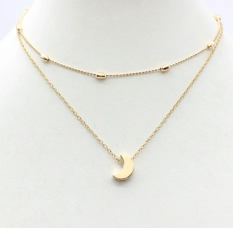 European cross-border jewelry Street simple fashionista Heart Pendant Necklace bronze multi clavicle