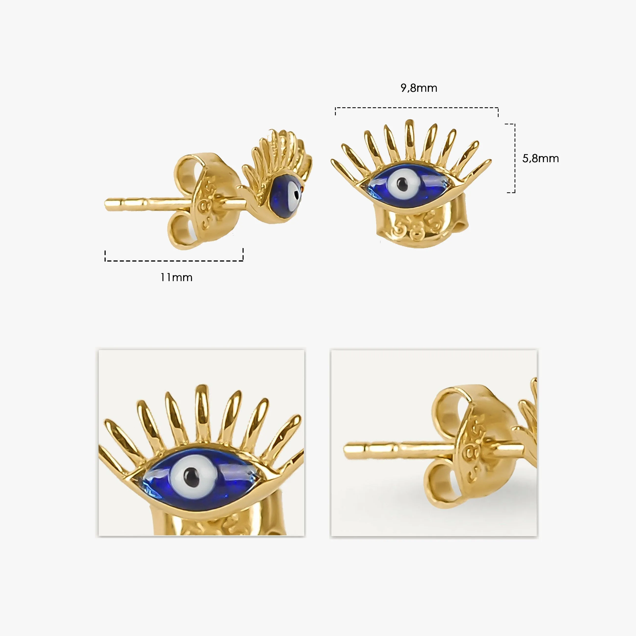 Eye Earrings | 14K Solid Gold