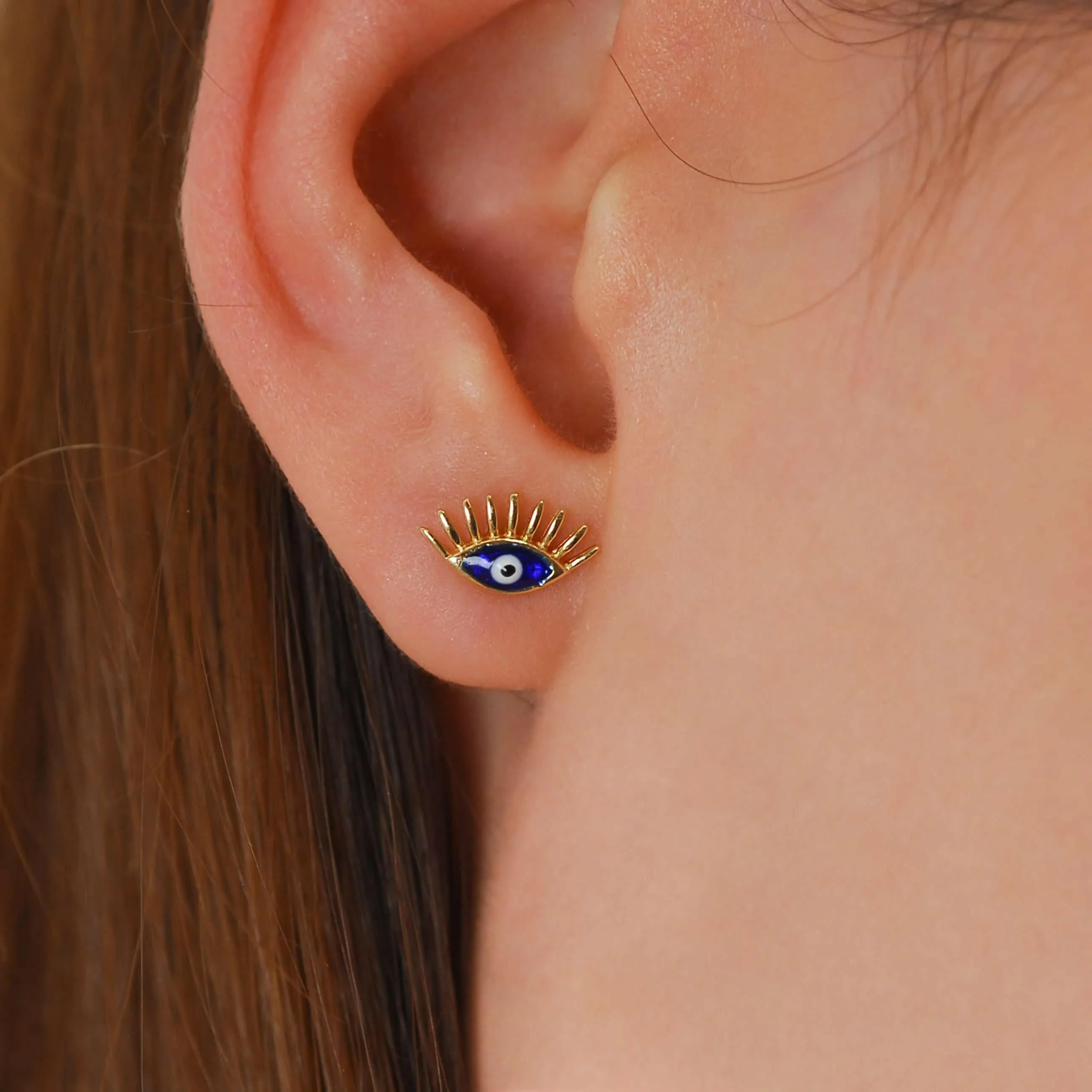 Eye Earrings | 14K Solid Gold