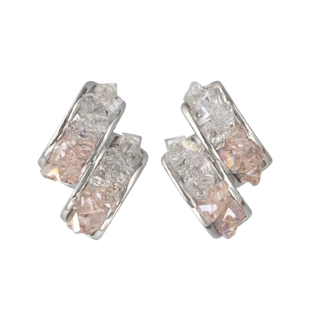 Gemmed Double Rectangular Earrings