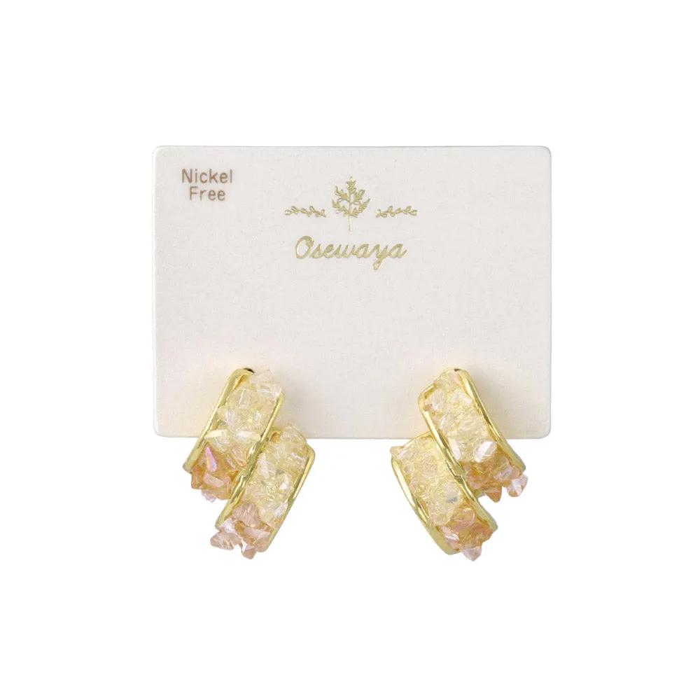 Gemmed Double Rectangular Earrings