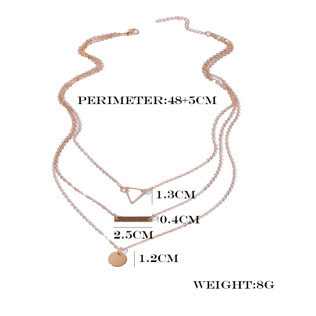 Geometric Pendant Necklace Simple Multilayer Clavicle Chain