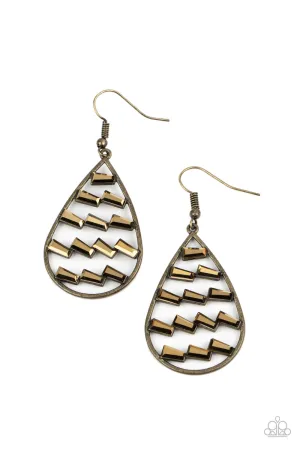 Glitzy Grit - Brass Earring