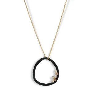 Gold & Cobalt Chrome Diamond Necklace - "Pebble Beach"