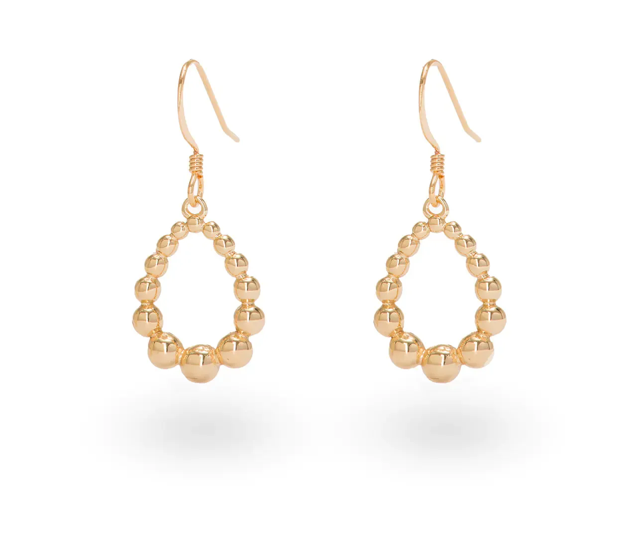 Gold Dotted Teardrop Earrings