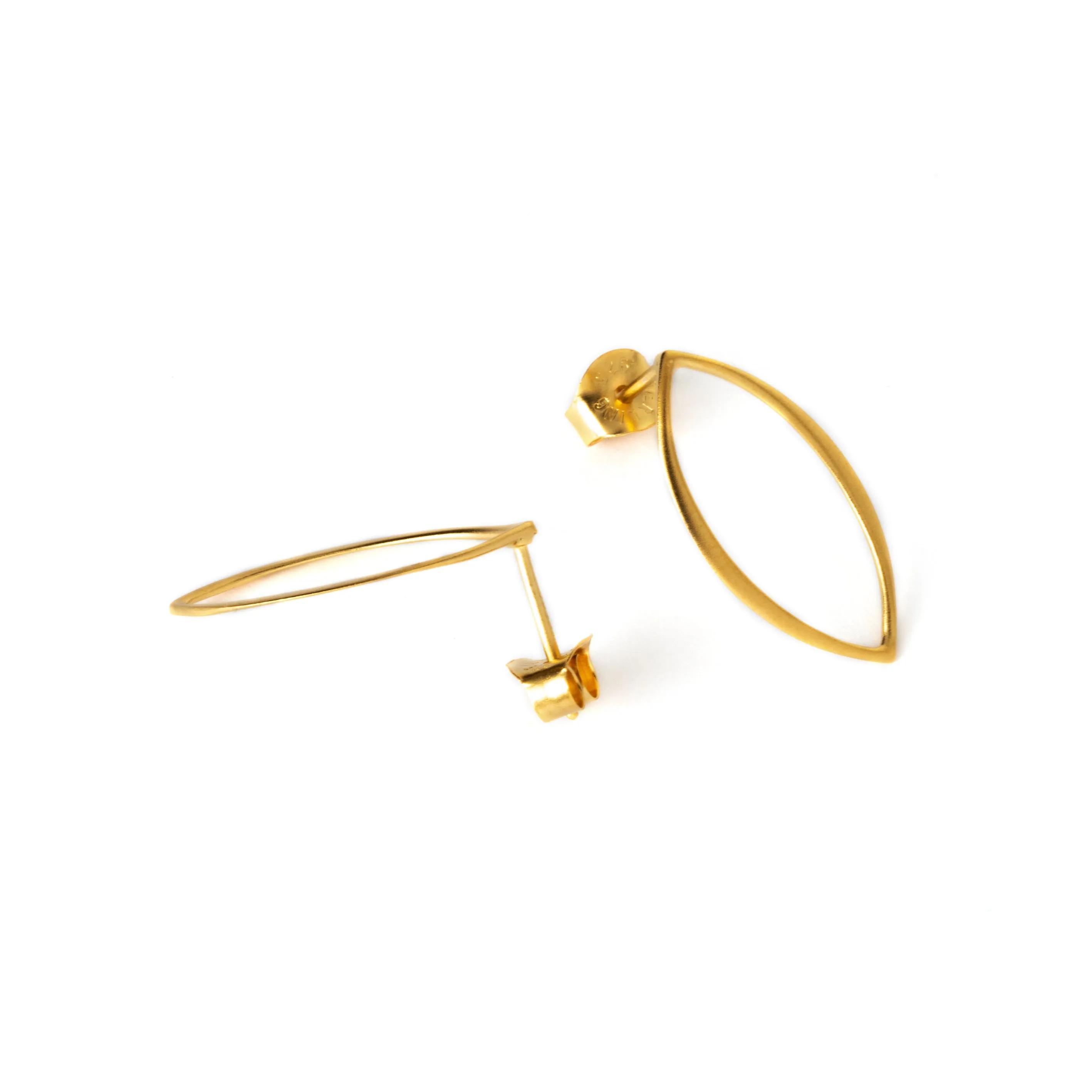 Gold Marquis Stud Earrings