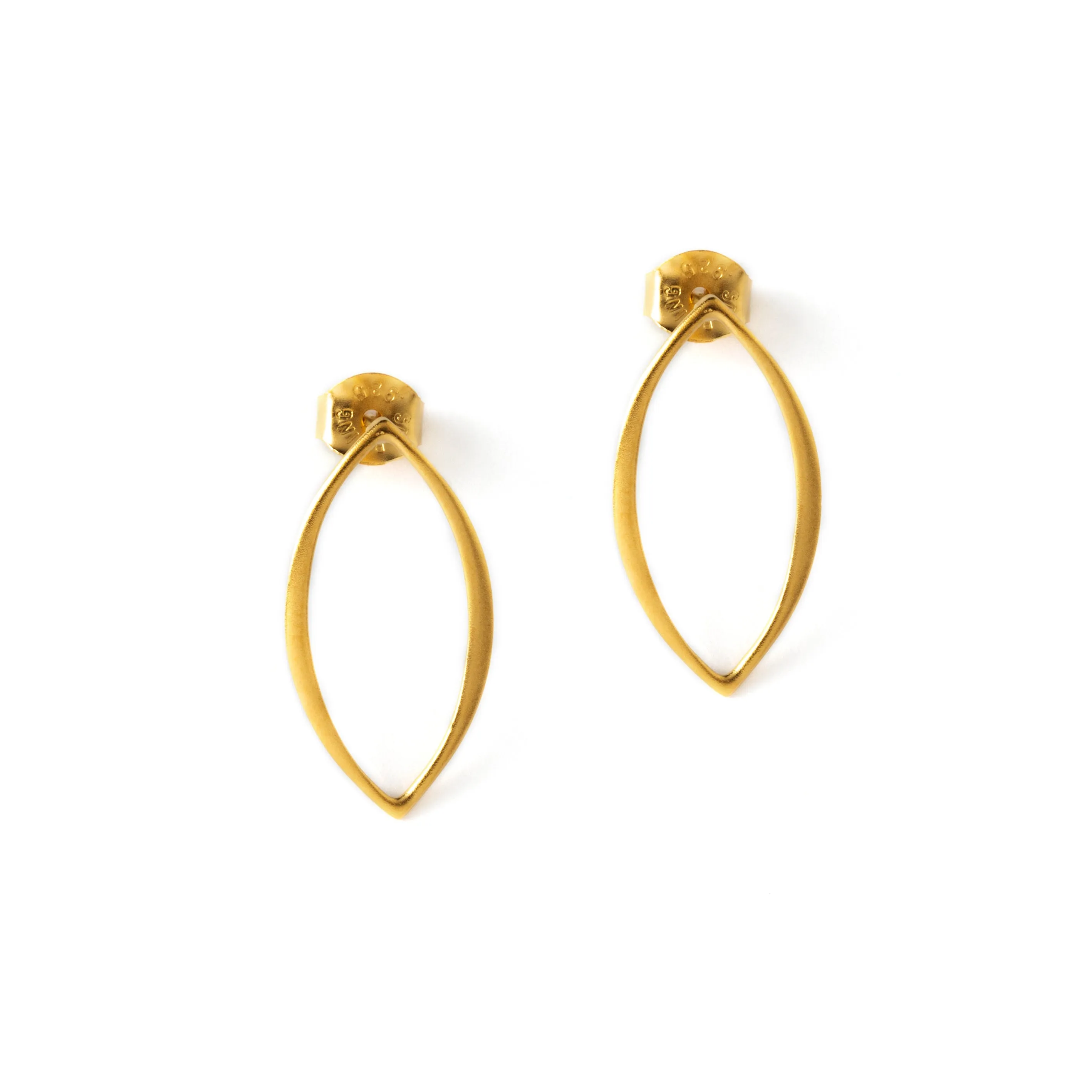 Gold Marquis Stud Earrings