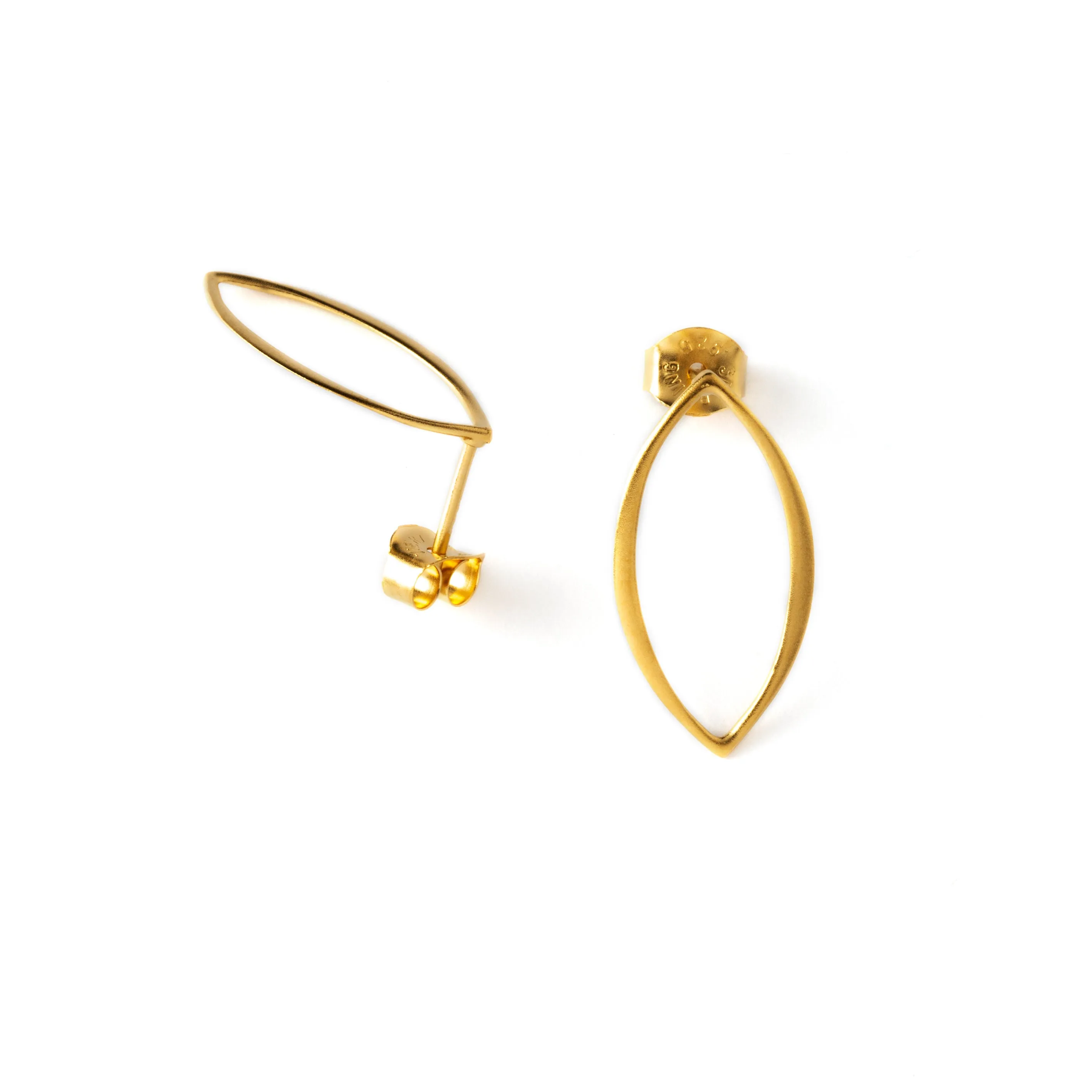 Gold Marquis Stud Earrings