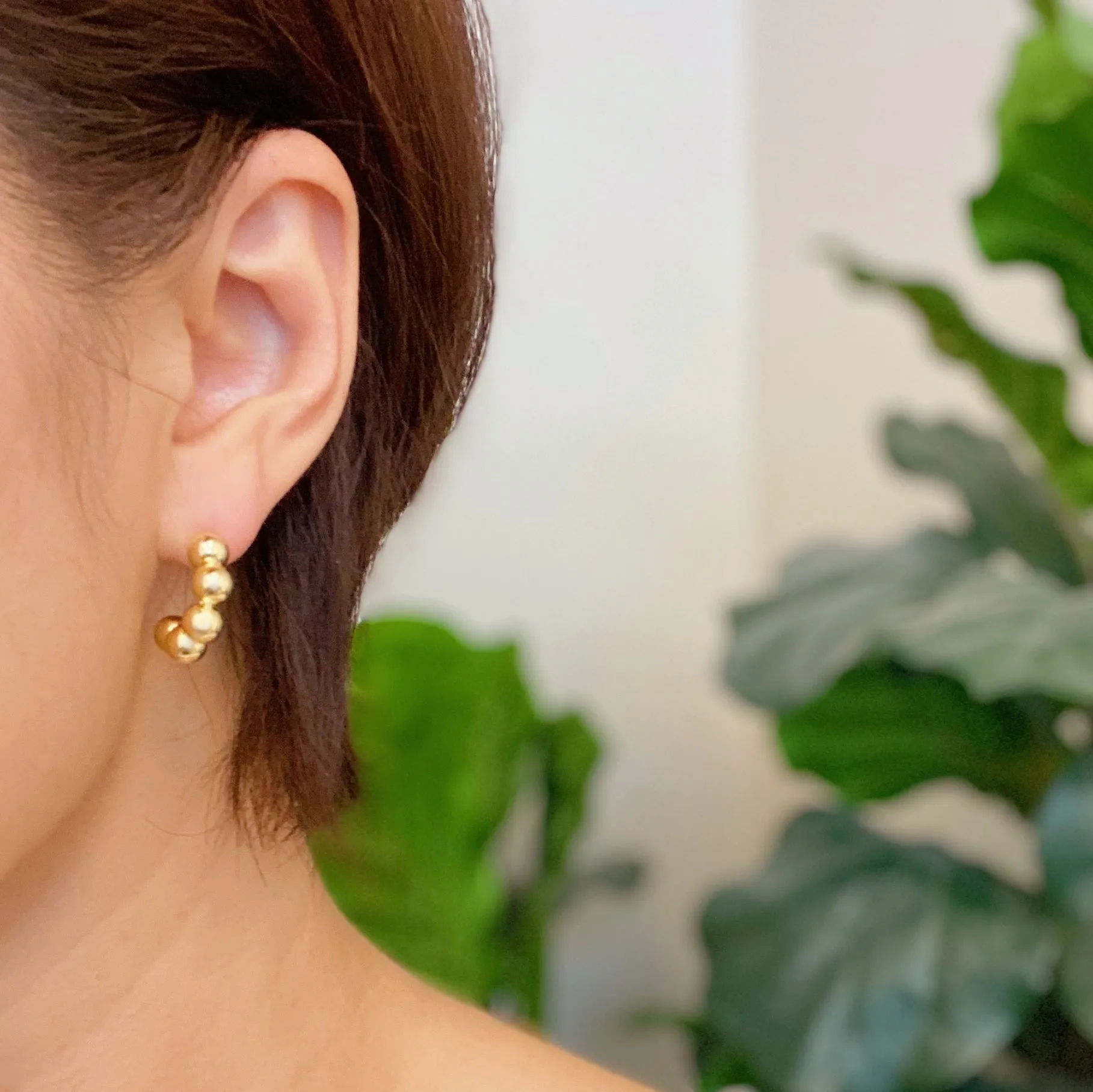 Golden Dots Hoop Earrings