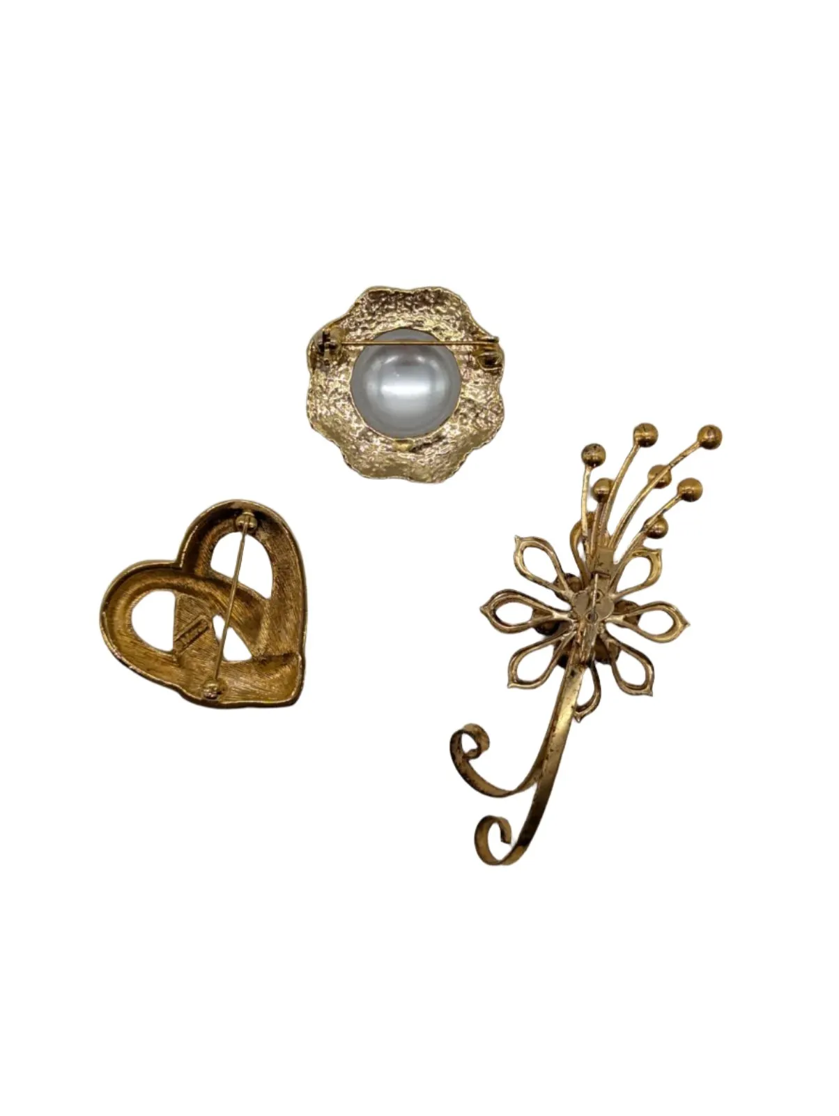 Golden Harmony Vintage Brooch Trio