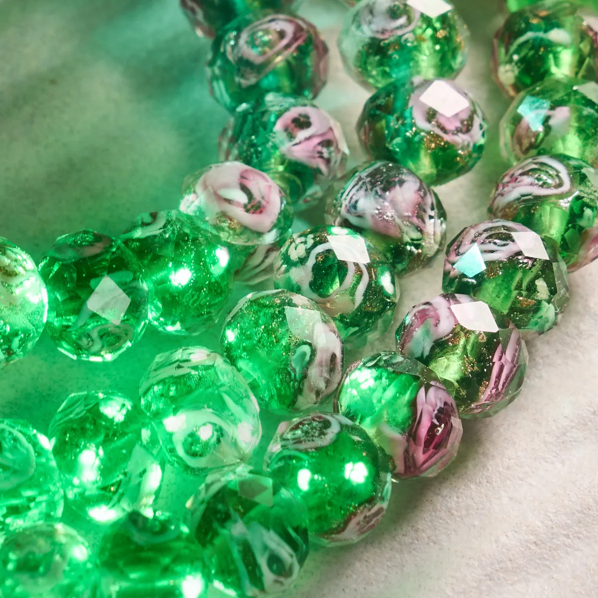 Green Zinnia | Firefly Glass Diamonds Bracelet