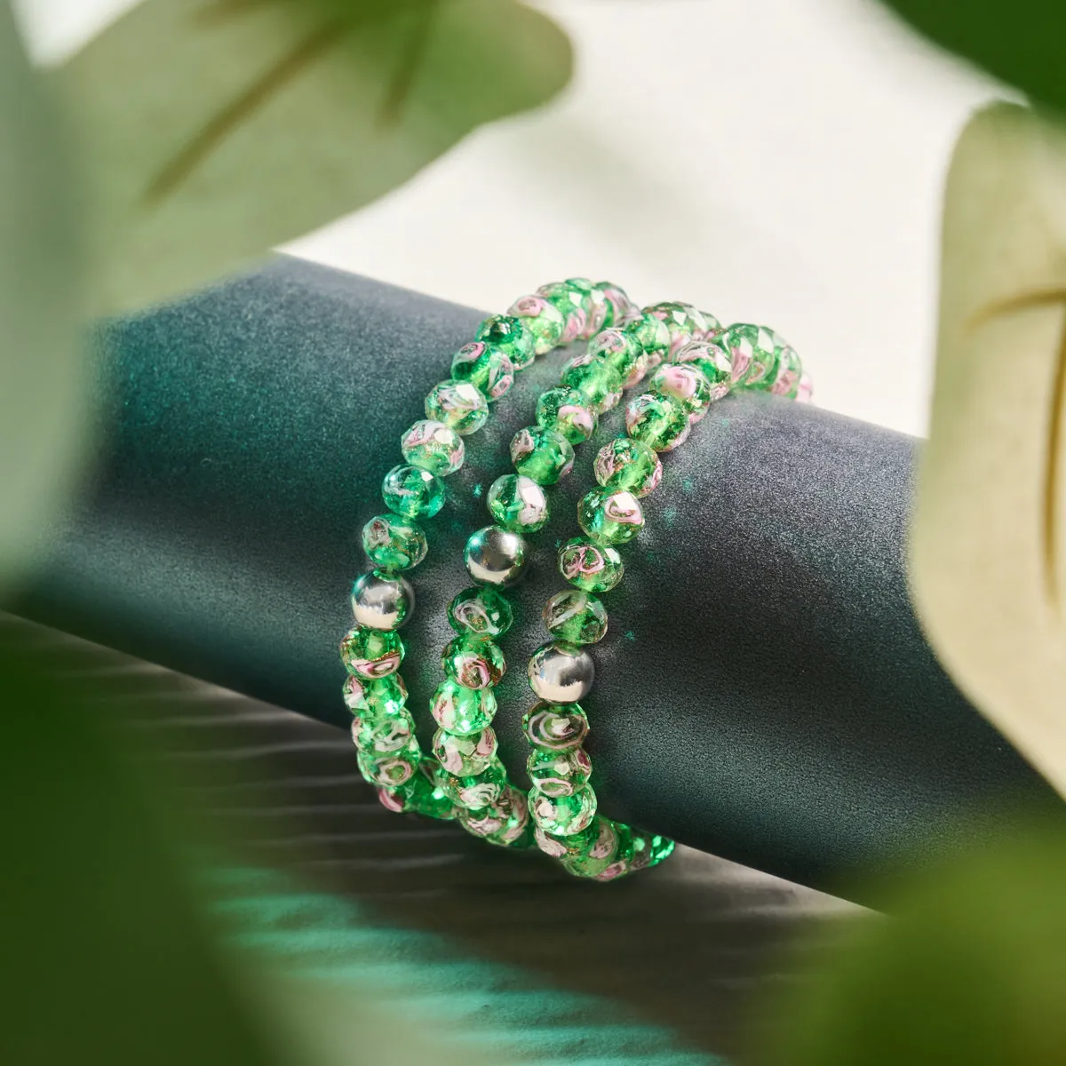 Green Zinnia | Firefly Glass Diamonds Bracelet