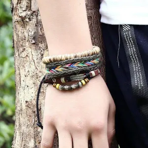 Handmade multi-layer leather bracelet