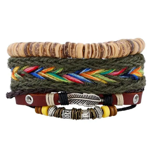 Handmade multi-layer leather bracelet