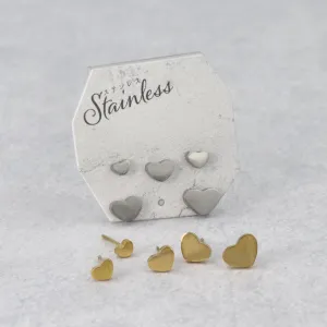 Heart Stud Earring Set