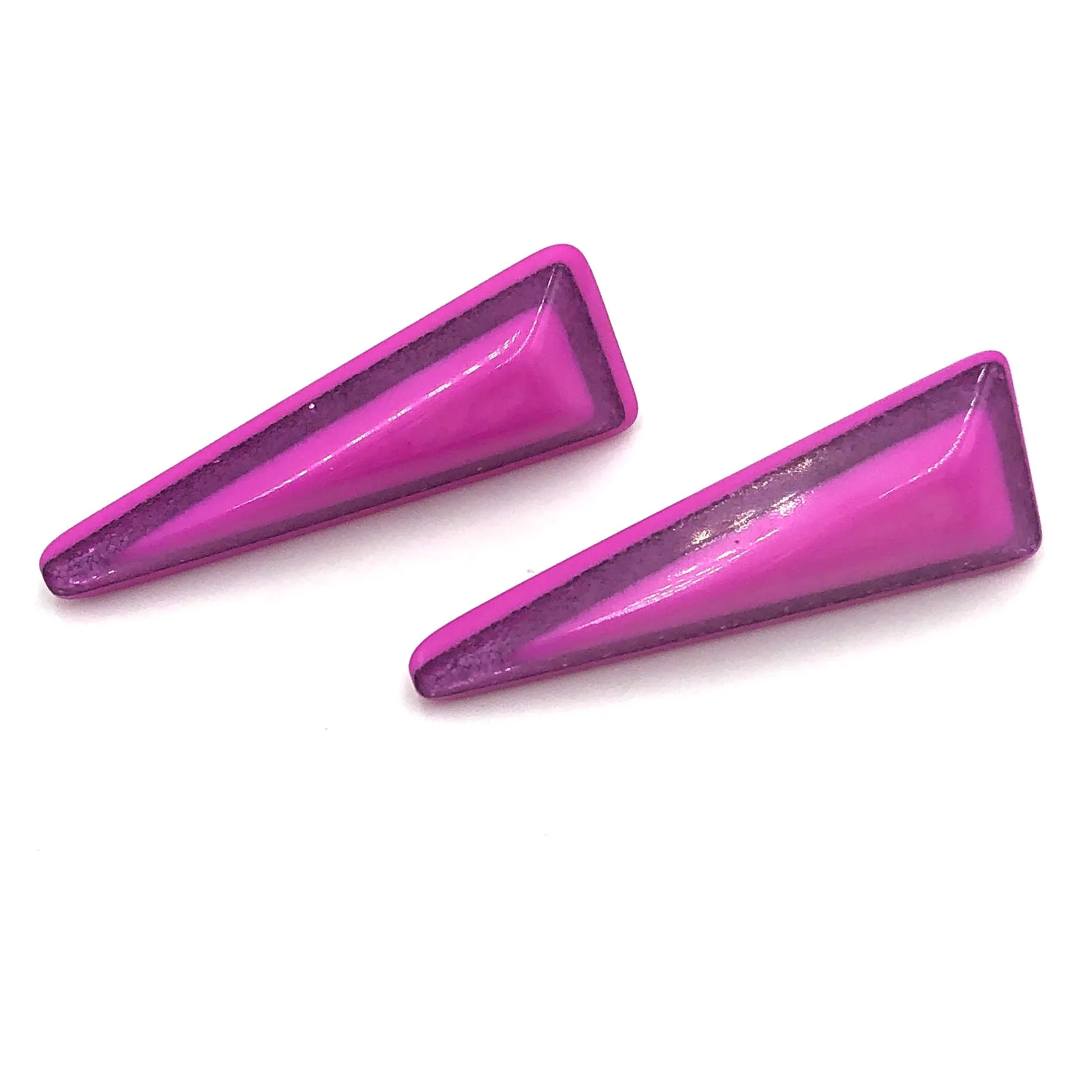 Hot Pink Sparkle Trio Stud Earrings