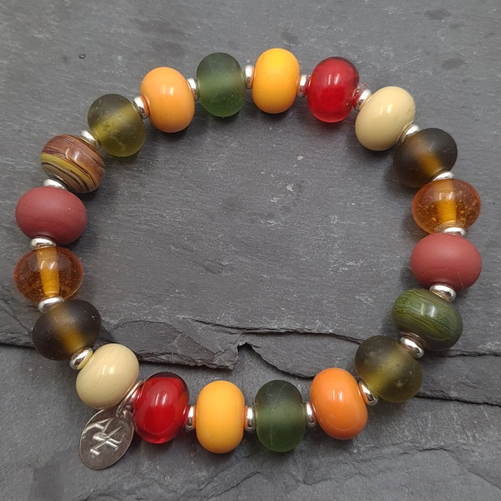 Lampwork Glass Bead Bracelet - Four Seasons